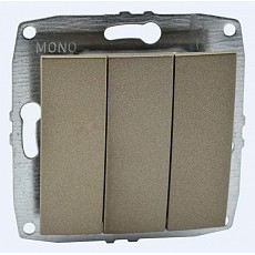 Выключатель трехклавишный без рамки mono electric despina - larissa 500-002322-114